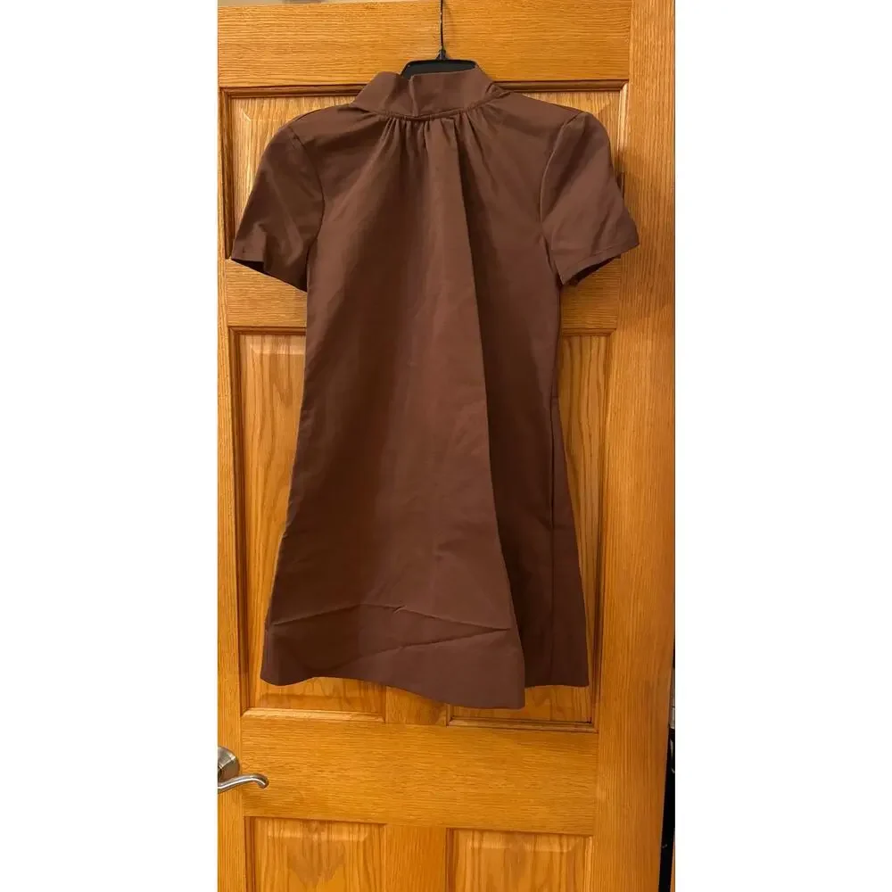 STAUD Mini Ilana Chocolate Brown Dress - New with Tags - Picture 4 of 6